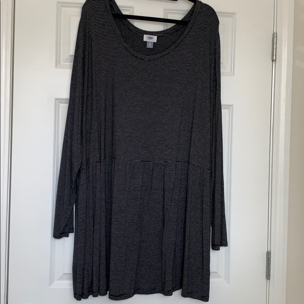 Black and thin striped blouse